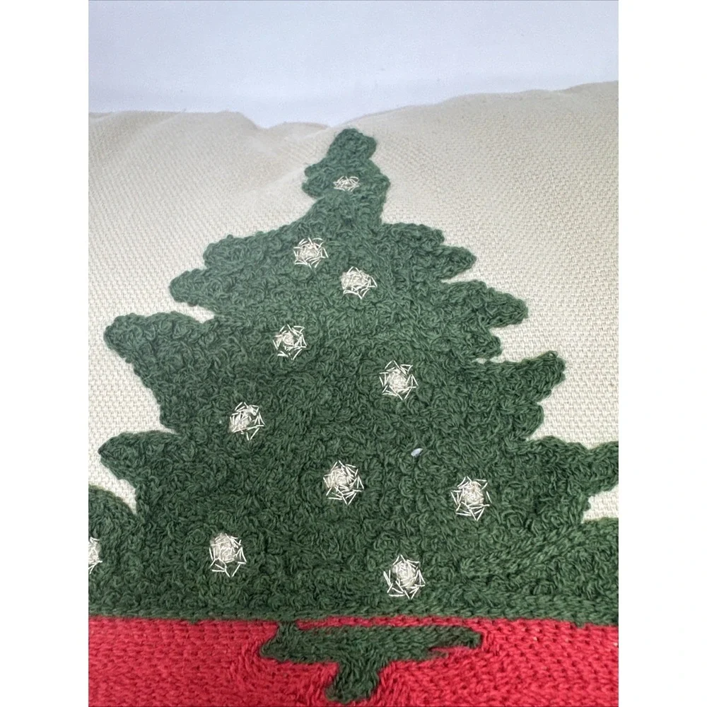 Christmas Holiday Throw Pillow Vintage Truck With‎ Tree Beige 17